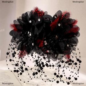 [COD] Modingdue Fashion Elegant Feather Flower Tassel Shark Clip Women Headwear Hair Accessories Decoration