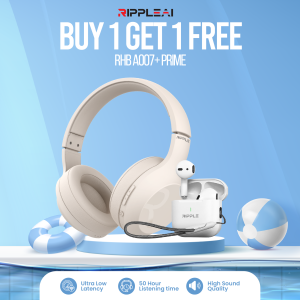 Ripple Bundle Wireless RHB A007 Headphone + TWS Prime Earphone