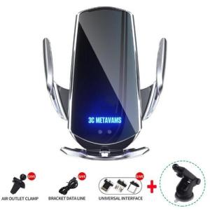 Car Wireless Charger Car Phone Holder Intelligent Fully Automatic Induction Black Technology New Magnetic Suction 360 ° Freely Adjustable Pemegang telefon kereta