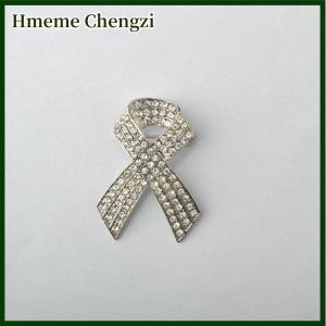 Hmeme Black Rhinestones Ribbon Brooch Pins For Women Men Elegant Fashion Lapel Pin Decoration Accessories Party Jewelry Gift