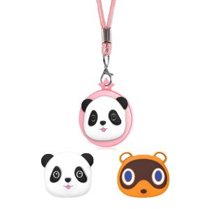 AirTag Necklace Kids Air Tag Holder with Adjustable Stopper Kids DIY Necklace for Air Tag Soft Silicone Air Tag Hidden Case Cute Cartoon Anti-Lost Airtag Keychain