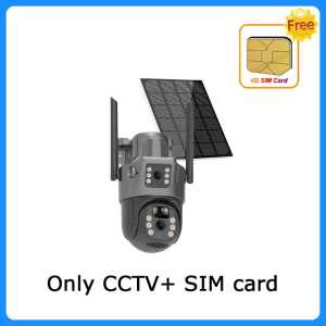 V380 PRO 8MP Free Sim Card 4K Dual Lens Solar Surveillance Camera Support 4G SIM Card 8X Zoom PTZ IP Cam Alexa Rechargeable PIR Human Motion Detection Outdoor Waterproof Wireless CCTV Home Security Cameras