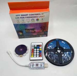 Dây Led RGB Pháo Hoa 16 Màu Cảm Biến Âm Thanh Có Remote Điều Khiển và Kết Nối APP Điện Thoại Trang Trí Decor Phòng