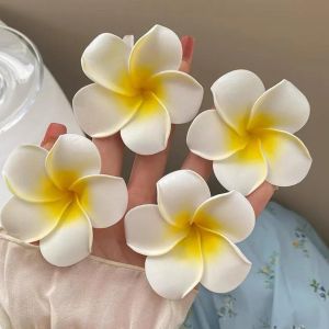【🔥Tiktok hot】4Pcs Hawaiian Egg Yelk Hair Clips Tropical Flower Dai Nationality Costume Hairgrips Women Bangs Side Hairpins Party Cosplay Headwear