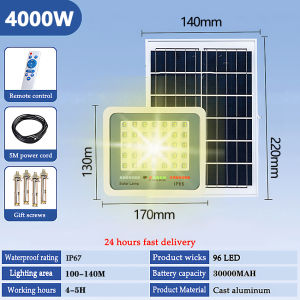 【5-year warranty】LED solar lights IP67 Waterproof outdoor light Warm light floodlights human body sensing Garden solar lights Outdoor street lights with Remote control Suitable for courtyard landscapes 暖光太阳能灯