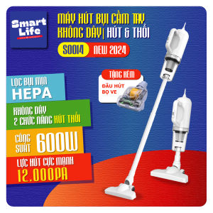 (TẶNG KÈM ĐẦU HÚT BỌ VE CHUYÊN DỤNG) Máy Hút Bụi Gia Đình SMARTLIFE S0014 KHÔNG DÂY Đa Năng Lực Hút Mạnh 12.000Pa Đa Năng Hút Và Thổi 2In1