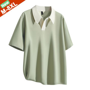 6XL 7XL 8XL Plus Size Polo Shirts Men Summer Oversized Polo Male Half Sleeves Contrast Color Korean Style Top Tees Man Youth Boy