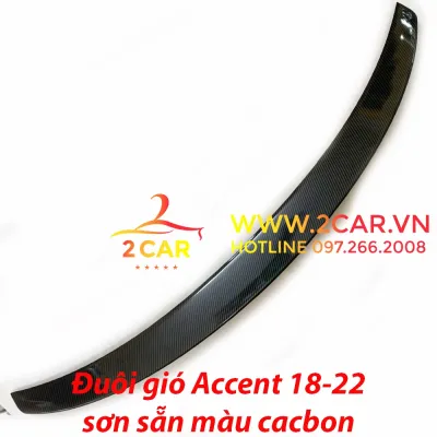 Đuôi gió liền cốp CARBON xe Hyundai Accent đời 2018 2020 2021 2022 2023 nhúng sẵn vân CACBON cao cấp