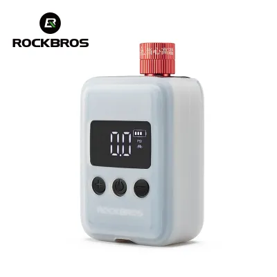【SG Delivery】ROCKBROS Mini E-Pump With Gauge 150PSI Lightweight AV/FV Fast Charging Aluminum Alloy Bicycle Tiny Electric Air Pump MTB Road Bike Bicycle Accessories