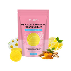 Jaysuing Kojic Acid Turmeric Cotton Pads Gentle Cleansing Facial Pores Moisturizing Brightening Kojic Acid Cotton Pads