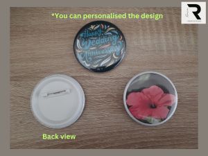 Personalised Round Pin Badge (Diameter: 58mm) for Gifts Souvenirs or Stationery