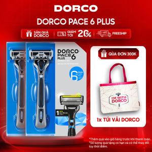 DORCO PACE 6 PLUS - Combo 2 Hộp Dao Cạo Râu Hàn Quốc 6 Lưỡi - Gồm 2 Cán Dao và 2 Đầu Cạo