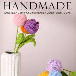Handmade Knitting Tulip Bouquet Lotus Simulation Woolen Handmade Everlasting Flowers Tulip