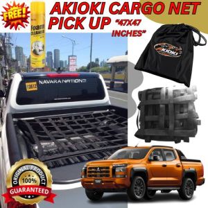 47x47 inches Akioki Cargo Net Pick up for Mitsubishi Triton Cargo Net Web Luggage Heavy Duty W/FOAM CLEANER