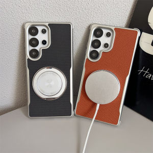 For Samsung Galaxy S25 Ultra Case Hard PU With Ring Stand Protective Back Cover Case For Samsung S25 S24 Ultra Shell