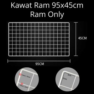 Jaring RAM Dinding 45x95 CM Gantungan Kawat Hook / WIRE GRID / HIJANG