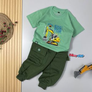 Setelan Anak Laki Laki Celana Cargo Knit 3 4 5 6 7 8 Tahun