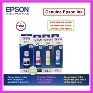 100% Original Epson 001 Ink Black Cyan Magenta Yellow  for Epson new Model L6270 / L6290 / L4150 / L4160 / L6150 / L6160 / L6170 / L6190 / L6191 / L14150