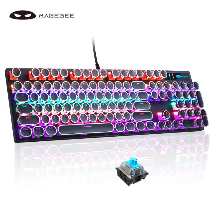 MageGee MK-storm Mechanical Gaming Keyboard, 104 Keys Blue Red Switch