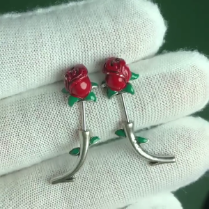 Fashion Flower Earrings Rose Ear Ear Bone Stud Ear Decoration Delicate Ear Adornments Gift for Fashion Lover