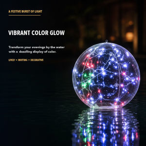 Inflatable Solar Floating Pool Lights 14 Inch Waterproof LED Glow Ball Outdoor Ambient Lighting Warm White Multicolor Auto On For Villa Backyard Party Wedding Decor