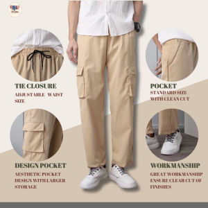 Mens Casual Straight Cut Pants – Seluar Kargo for Women Plus Size Comfortable Outdoor Trousers for Everyday Wear Hiking and Leisure Activities