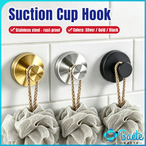 Baete Stainless Steel Vacuum Suction Cup Hooks No Drill Removable Wall Hooks For Bathroom Shower Kitchen