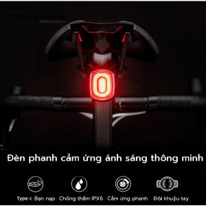 ⚡Miễn Phí Vận Chuyển⚡Đèn Hậu Xe Đạp Q2S Thông Minh Chống Nước IPX6 Sạc USB Tiện Lợi