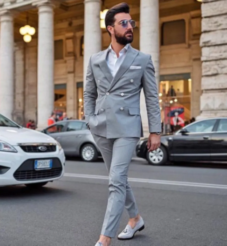 Grey smoking clearance suit