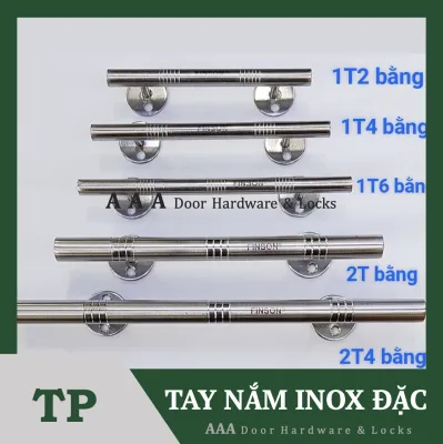 Tay nắm cửa inox 304 (đặc) đầu bằng ống hiệu FINSON dài 12cm 16cm 18cm 23cm