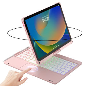 Bàn Phím Không Dây Có Touchpad Vỏ Bao Xoay 360 độ Tương Thích IPad 11 Air 4/5/6/7/8 Mini 6/7 Pro 11/13 Chip M2 M4
