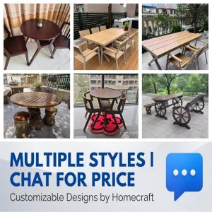 Solid Wood Outdoor Table Chair Anti-corrosion Garden Furniture Patio Dining Set Customize Design Size Color Landed Condo BTO Weatherproof Leisure Furniture