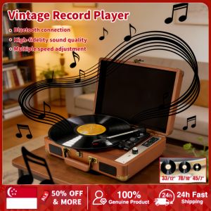 Vinyl Record Player Bluetooth Speaker Gramophone Record Player USB Suitcase Shape