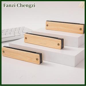 Fanzi DIY White Embryo Wooden 16 Holes Little Harmonica Musical Instrument Kids Early Educational Enlightenment Toys