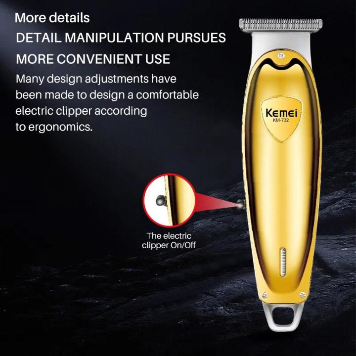 Clipper Rambut Penamat Profesional Kemei Tanpa Wayar T-Blade Untuk ...