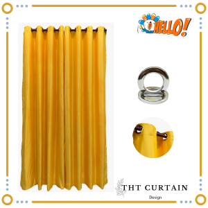 thefactorycurtain - Silky Mix Blackout Curtain / Ready Made / Soft-touch / Home Decor Eyelet (100cm-300cm)