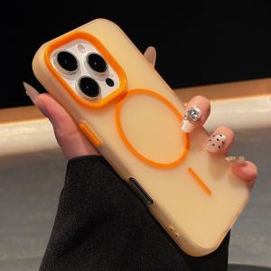 Luxury For Magsafe Wireless Charge Matte Soft Clear Case for iPhone 17 Air 16 15 14 Plus 13 12 Pro Max Shockproof Candy Cover
