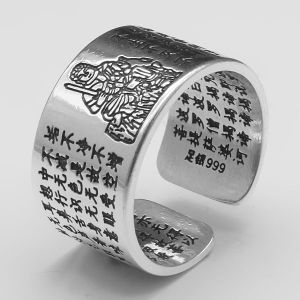 Nhẫn Nam Phật Bản Mệnh Bất động Minh Vương Bạc Chuẩn 925 - Tuổi Dậu NA543-D Bạc Hiểu Minh