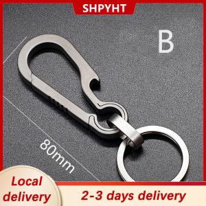 [COD] SHPYHT Local delivery Ship within 24 hours Titanium Buckles EDC Outdoor Tool Titanium Alloy Keychain Tiranium Buckle Key Ring Car Accessories Keychain Pendant Gift For Man