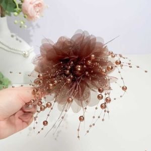 BENYTRO Tassel Grasping Clip Plastic Peony Flower Hair Claw Elegant Shark Clip Women