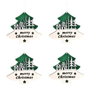 TAQ57 4pcs ดีไอวาย จี้ไม้ต้นคริสต์มาส ประณีตประณีตประณีต งานทำมือ ของประดับต้นคริสต์มาสทำจากกำมะหยี่ สร้างสรรค์และสร้างสรรค์ การ์ตูนลายการ์ตูน ของตกแต่งคริสต์มาสแบบแขวน ตกแต่งบ้านคริสต์มาส