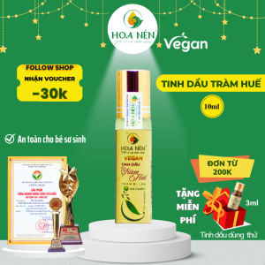 Tinh Dầu Tràm Nguyên Chất dạng Bi lăn 10ml - Hoa Nén - Giữ ấm chống khuẩn giảm ho cho bé