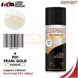 Sapporo Ultimate Pearl Gold P01 Transparan Cat Semprot Mutiara Pilok Metal Plastik Aerosol Spray