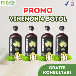 PROMO VINENON 4 BOTOL cuka mengkudu murni ampuh hancurkan batu ginjal melancarkan purin dalam tubuh
