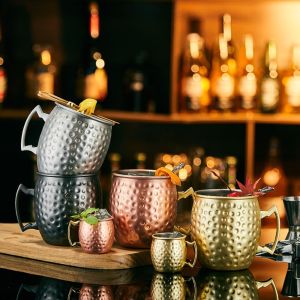 XYAX Đồ uống Cốc Moscow Mule Dụng Cụ Quầy Bar Cốc rượu Cốc bia Đồ dùng cho bữa tiệc Nga Cốc Inox Nhà