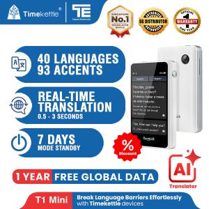 Timekettle Fluentalk T1 Mini | Official SG 1 Year Warranty | 1-Year Global Data Included Supports 40 Languages & Photo Translation
