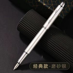 【Free Engraving+Ship Today】PARKER IM Fountain Pen Metal F 0.5MM Ink Pen Brilliant Bright Black/White Clip Parker IM Series Fine (F) Nib Fountain Pen