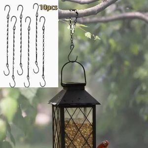 QFV5F 10Pcs Twisted Double Hook Hanging Baskets Chains 25cm Durable Flower Pot Hanger Chain Flower Basket with S-Hooks Plant Hanging Chains Garden Decor