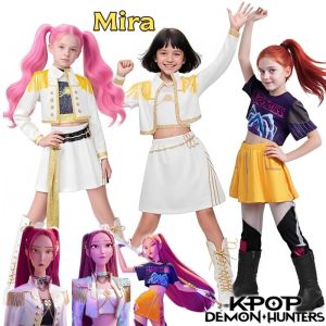 K-Pop Demon Hunters Mira Costume Fancy Dress Cosplay Virtual Idol Movie Cosplay for Girls Halloween Role Play Clothes