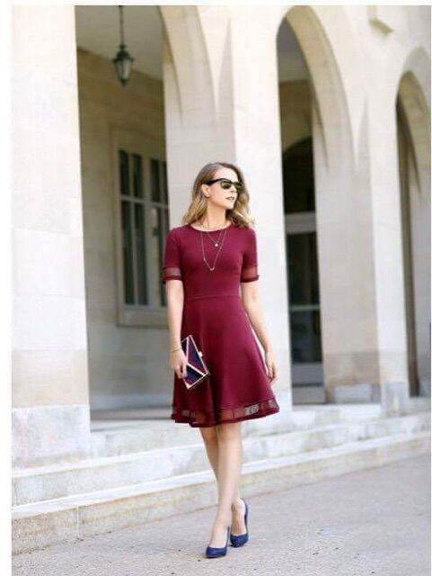 Maroon spring clearance dress